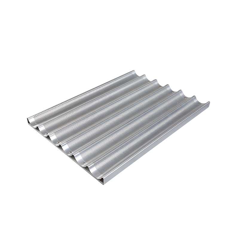 Aluminyo bakeware perforated baguette pan 6-loaf