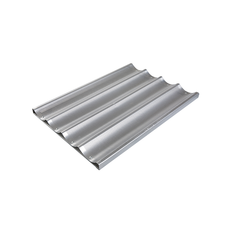 Aluminyo perforated baguette pan para sa Pranses na tinapay 4-loaf