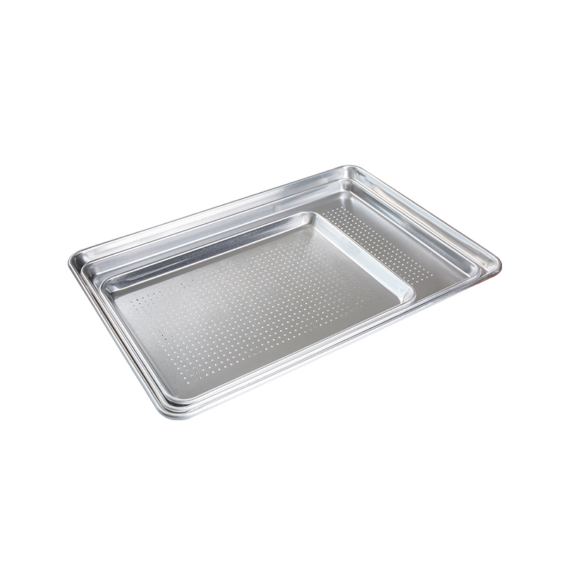 Natural at uncoated purong aluminyo perforated half sheet pan /bun pan 18-inch l x13-inch w x1-inch h (kalahating laki)